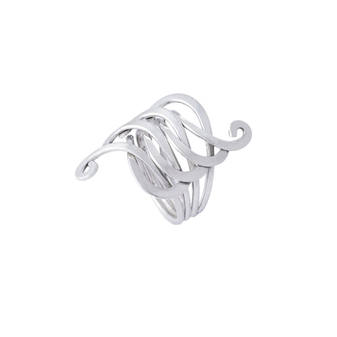 Anillo trenzado elegante en plata .925