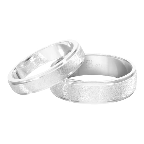 Anillo de matrimonio esmerilado en plata .925 (Tiempo de elaboración 4 semanas)