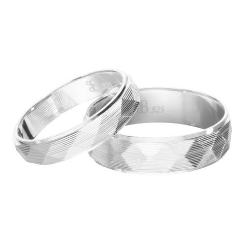 Anillo de matrimonio rombos en plata .925 (Tiempo de elaboración 4 semanas)