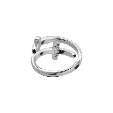 Anillo ajustable con cruces en plata .925