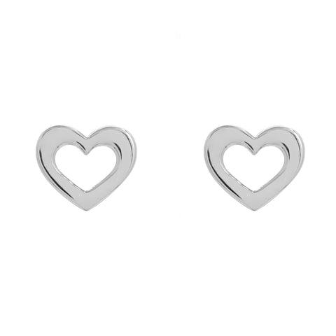 Aretes corazón plata de ley