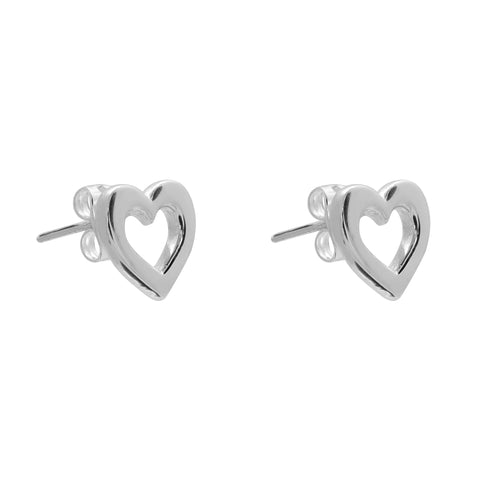 Aretes corazón plata de ley