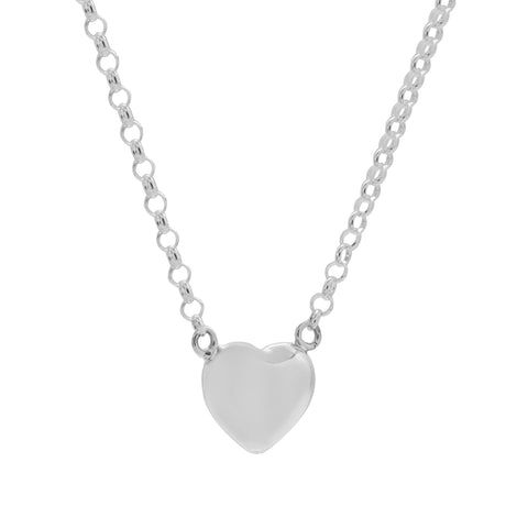 Collar con corazón chico en plata de ley