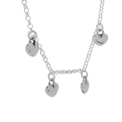 Collar con corazones en plata