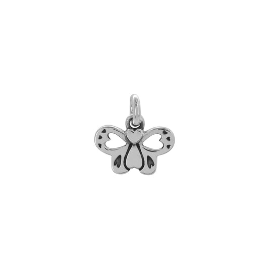 Charm mariposa con corazones en plata de ley