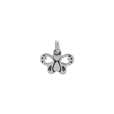 Charm mariposa con corazones en plata de ley