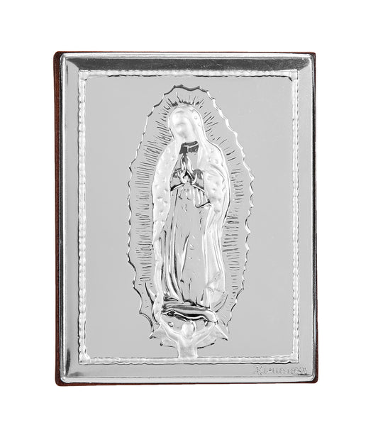 Icono Virgen de Guadalupe en baño de plata