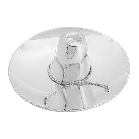 Sombrero de charro coleccionable liso en baño de plata (grande)