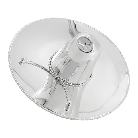 Sombrero de charro coleccionable liso en baño de plata (grande)