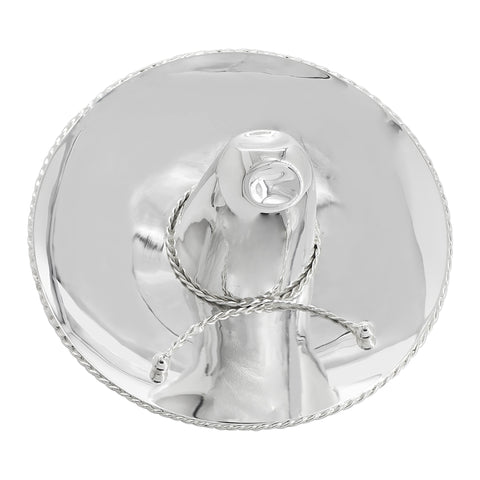 Sombrero de charro coleccionable liso en baño de plata (grande)