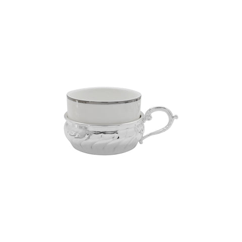 Set para té acabado liso en baño de plata